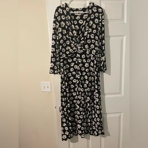 Anne Klein Black and White Floral Dress
